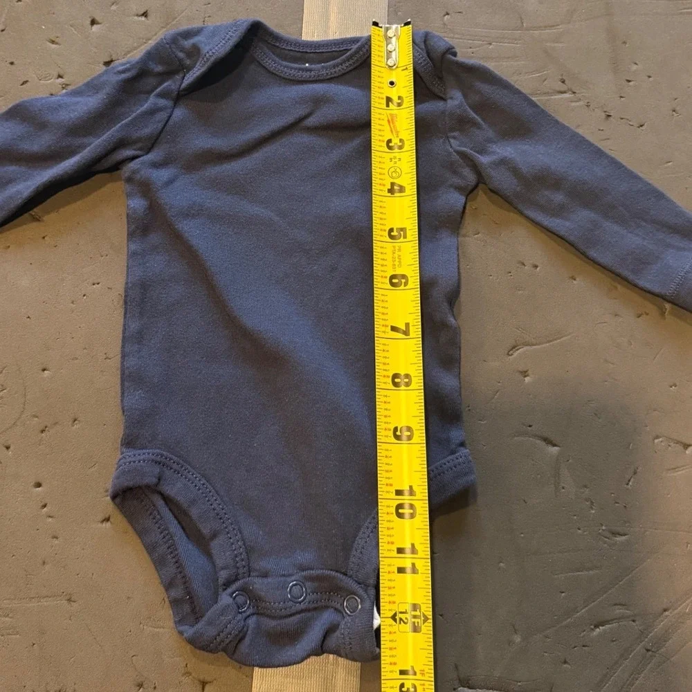 Carters Baby 3M Long Sleeve Bodysuit 3 Pack Light Blue Red Navy Cotton
